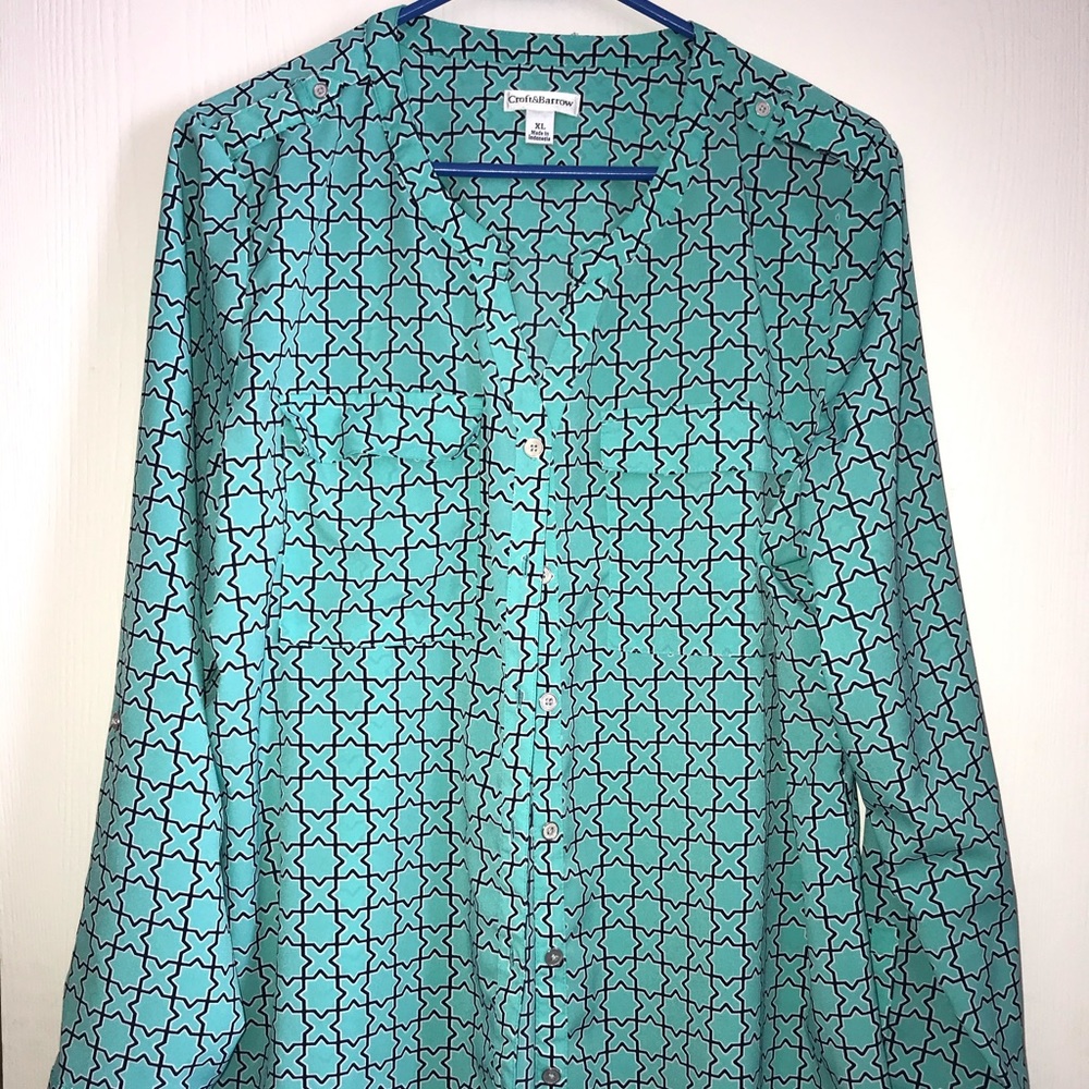 XL Teal long sleeve Croft & Barrow